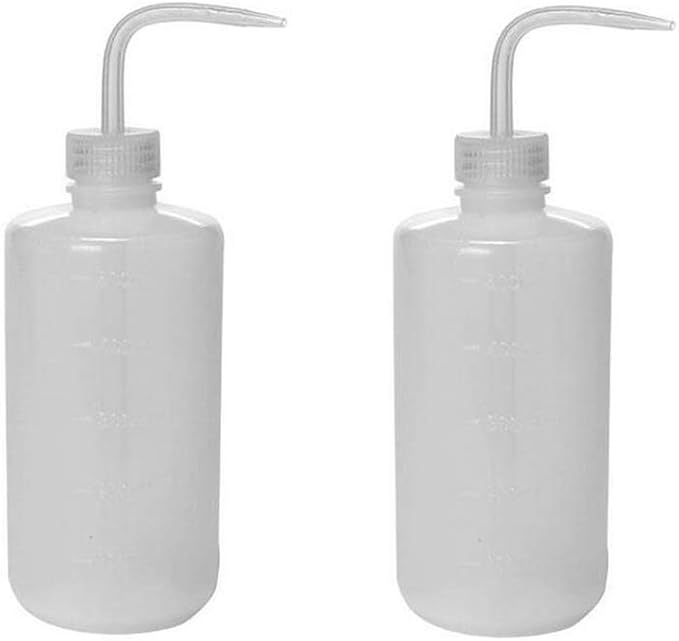 2Pcs 500ml Plastic Safety Wash Bottle Translucent Plastic Squeeze
