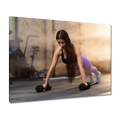 Peinture imprimee sur toile fitness exercises decoration murale salon 80x60 cm H8278M
