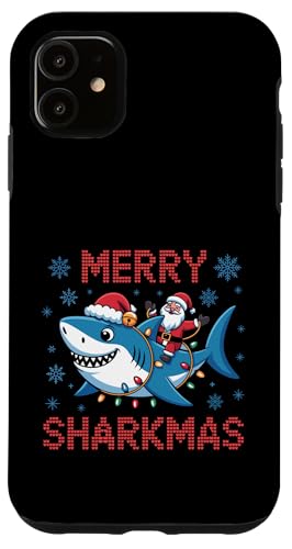 Merry Sharkmas T^V[N ʔ zf[ NX}X AO[Z[^[ X}zP[X iPhone 11 p