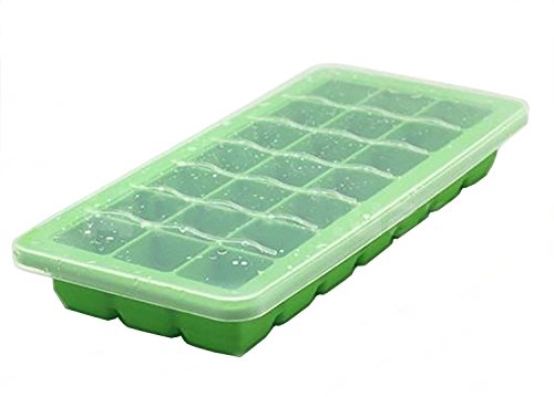Fanaticism 21-Fach Silikon Eiswürfelform mit Deckel für Cocktail Eiswürfel, Grün Cover
