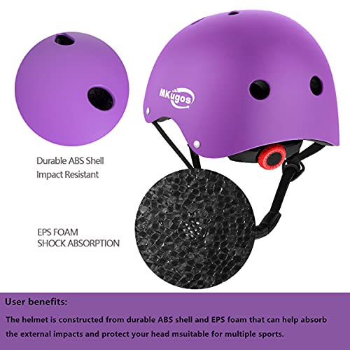 Kids Bike Helmet For Ages 2-14, Adjustable Safety Toddler Helmet With Protective Gear Set, Skateboard Scooter Helmets With Knee Elbow Pads Wrist Guards (Purple, Small(For Ages 2-8)) #TOP4