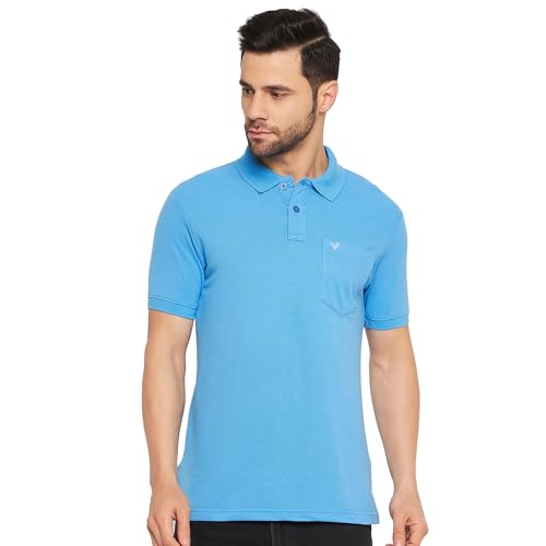 Image of NEVA Men's Regular Fit Half Sleeve Polo Neck T-Shirt with Chest Pocket