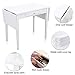 Chende White Vanity Desk with Drop Leaf, Dressing Makeup Table with Drawer for Bedroom, Wooden Entryway Table for Home Furniture