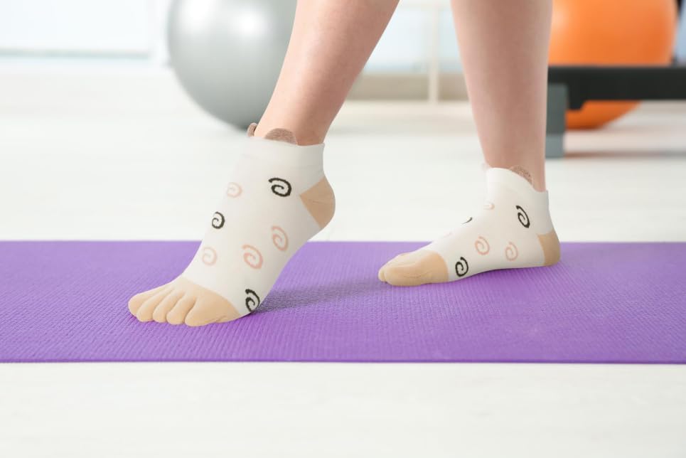 Violet Mist Toe Socks for Women Funny Five Finger Socks Comfy Cotton Colorful Novelty Ankle Athletic Running Toe Sock - Image 8