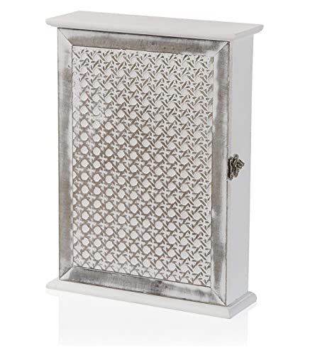 TIENDA EURASIA Caja de Madera para Colgar Llaves - Armario Decorativo para Llaves - 21 x 6,5 x 27 cm (Puntos)