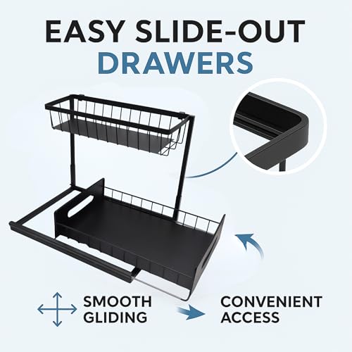 Organizador Bajo Fregadero USTECH, 2 Niveles, Organizador para Gabinete, Organizador para Baño, Pack de 2 miniatura 2