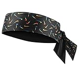 Nike Dri-Fit Head Tie 2.0 Cravate réversible imprimée Taille unique Noir/Pimento/Orange Blaze
