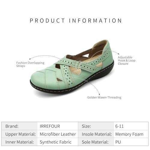 Irrefour Women's Classic Genuine Leather Casual Loafer Cute Slip-On Fashion Closed Toe Flat Sandal Comfy Work Sandal Everyday Walking Shoe3