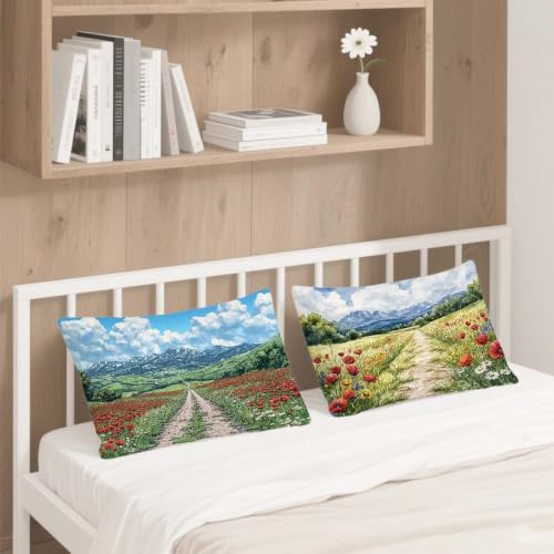 Coussin exterieur impermeable evocation mer de fleurs pour canape - 5