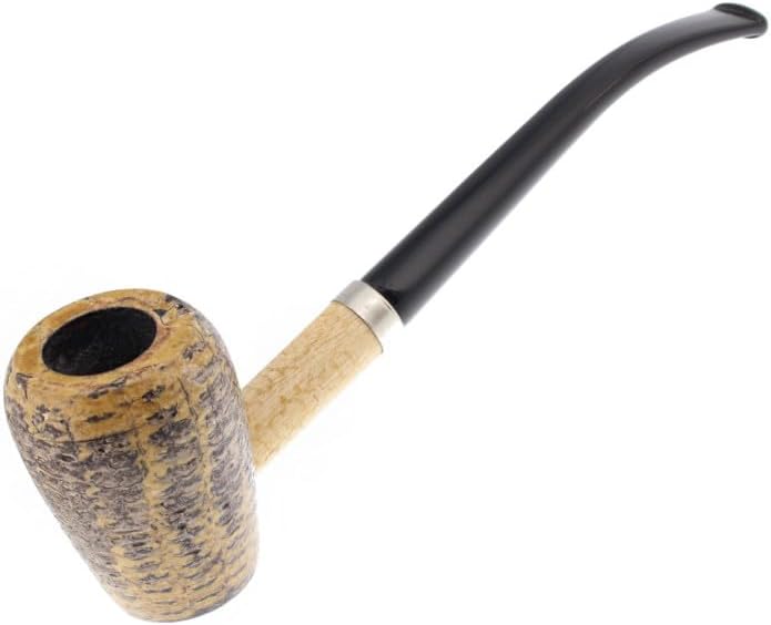 Elf Cobbit Bent Churchwarden Corncob Tobacco Pipe with Black Italian Acrylic Stem