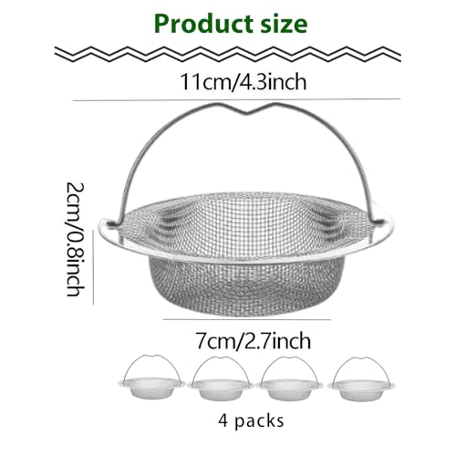 Colador para fregadero de cocina 4 unidades acero inoxidable miniatura 2
