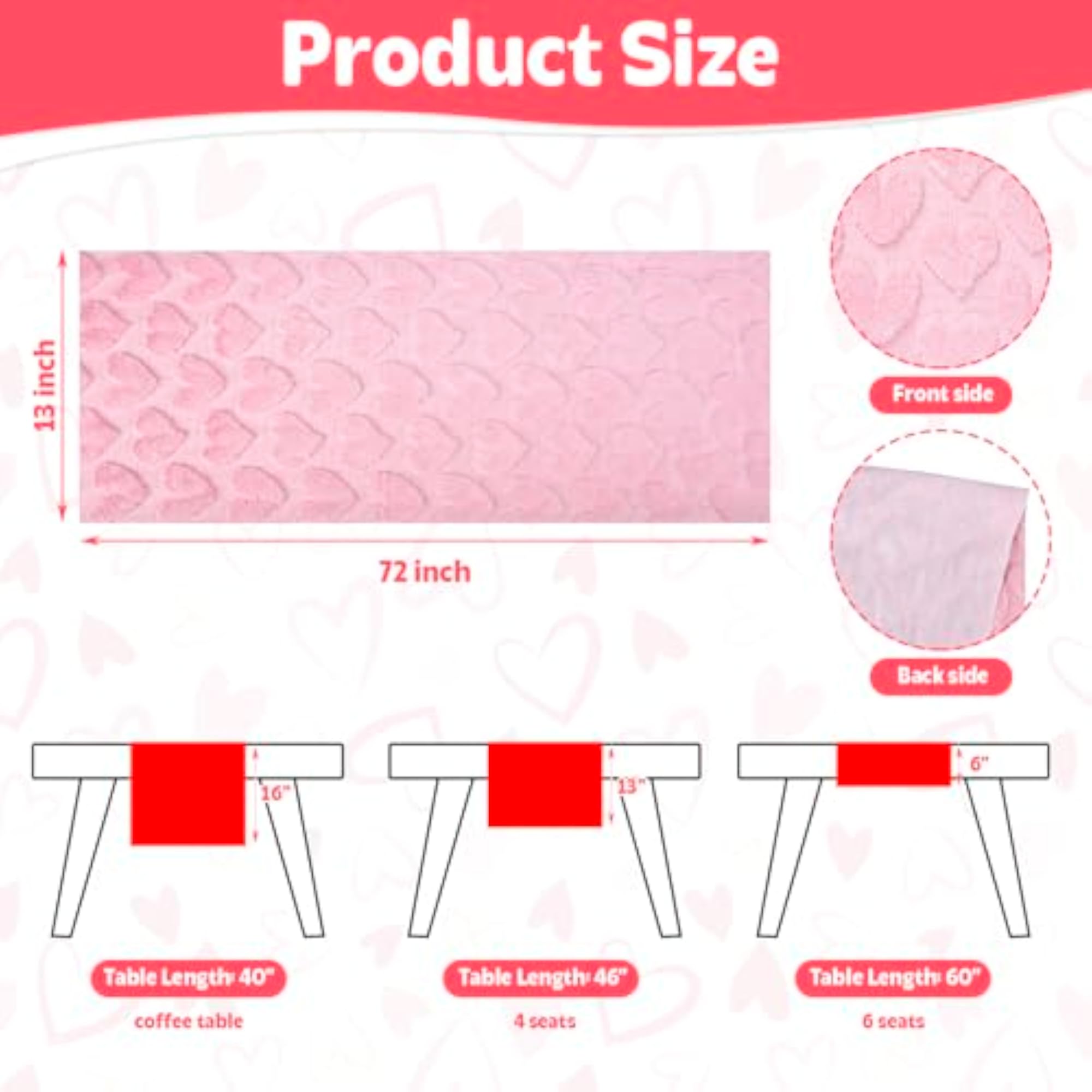 Valentine's Day Heart Table Runner