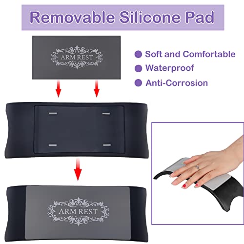 Ufritan Nail Arm Rest, Manicure Hand Pillow Pad, Polish Hand Cushion, Plastic & Silicone Nail Art Table Mat Holder, Armrest Tool Equipment, Washable, Easy To Clean, Suitable For Professional Salon #TOP4