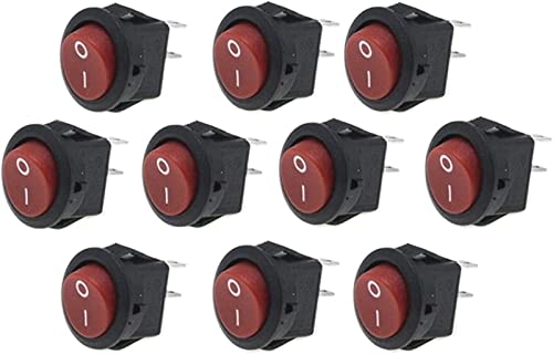 Interrupteur de bateau snap-in 16mm rond rouge 2 broches 250V 3A pour petit montage électrique