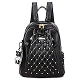 ❤ Einfaches und stilvolles Mini-Nieten-Rucksack-Design, Sie können die Länge des Schultergurts nach Ihren Bedürfnissen anpassen, verwenden Sie ihn als Tagesrucksack oder Umhängetasche.
