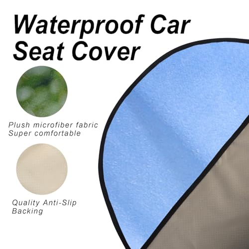 Image of Car Seat Cover Protector Front Seats,for Gym Workout,Running,Swimming,Beach and Hiking,Waterproof Sweat Towel Bucket Seat Covers for Cars SUV Trucks (Dog Print, 1Pcs)