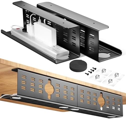 2 Pack Cable Management Under Desk Black, Cinati 32" Large Cable ...