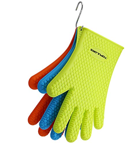 Bbq Grilling Gloves Oven Mitts Gloves For Cooking Baking Barbecue Potholder (Green) #TOP7