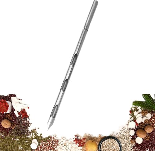 304 Stainless Steel Soil Sampler Probe Rod, Grain Probe Tool with 3-Zone Sampling, Rotating Handle, 25mm Diameter, 50-100cm (19.6-39.3in) & 80cm (31.4in)
