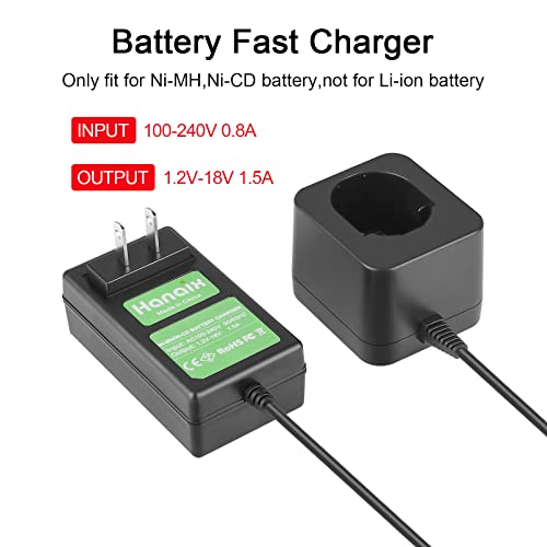 Hanaix 7.2V-18V Battery Charger For Black And Decker Ps120 Ps130 Ps140 Ni-Mh Black And Decker 18V Portable Charger #TOP1