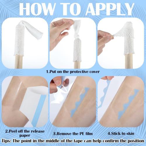 Image of 60 Pcs Tucking Tape Kit with Clear Invisible Tucking Tape and Tubular Gauze for Transgender Drag Queens Cosplayers