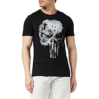 Cotton Division T-Shirt Punisher, Camiseta Hombre, Negro, M