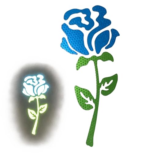 Image of High-Intensity Grade Reflective Rose Car Decal, Customizable, Multiple Colors and Size Options, Special Edition Baby Blue, 3inches