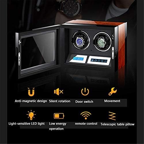 Xiaoxu Caricabatterie Automatico per Orologi Meccanici, Motore di Alta qualità con Schermo di visualizzazione del Pannello, Motori silenziosi con Cuscini Flessibili, Display LCD