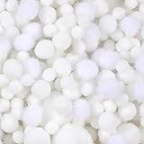 900 PCS Pom Poms, White Bulk...