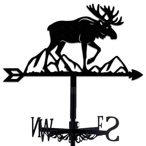 Girouette cerf en métal durable pour toit de maison et cour extérieure