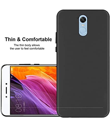 Image of Mobile Back Cover Case for Xiaomi Redmi Note 5 (Silicone Case|CameraProtection|Black SC1510)