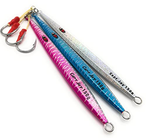 Capt Jay Fishing Saltwater jigs Speed Jigging Slow Jigging Pitching Lures,Vertical Jigging Artificial Lures Jigging Lure Fishing jigs (150g-Multi Color SRB (Pack of 3), 150g)