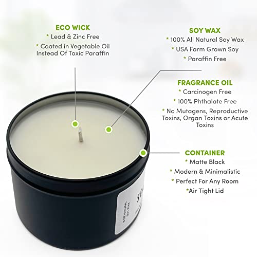 Coastabay Sea Salt & Orchid Candle For House Decor, All Natural Soy Tin Candles, Clean Scent, Floral, Organic & Non Toxic, 6Oz #TOP2