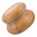 Toyvian Envase de Crema de Viaje de Bambú Pequeño y Portátil, Caja Vintage a Prueba de Luz con Tapa de Rosca, Contenedor Rellenable para Bálsamo Labial, Lápiz Labial y Crema de Ojos