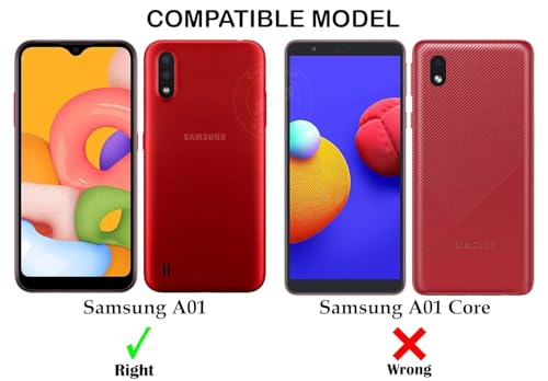 Image of Jkobi Back Case Cover for Samsung Galaxy A01 (Shockproof with Polycarbonate Clear Panel | Professional Black)