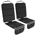 Car Seat Protector 2 Pack, Large Auto Seat Cover Pads Under Baby Child Car Seat, Full Protection for Your Fabric and Leather Seats, Grey Hem