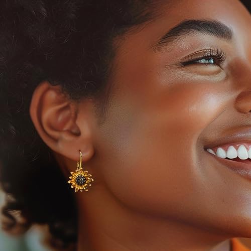 Ross-Simons 3.50 ct. t.w. Citrine and .80 ct. t.w. Smoky Quartz Sunflower Drop Earrings in 18kt Gold Over Sterling2