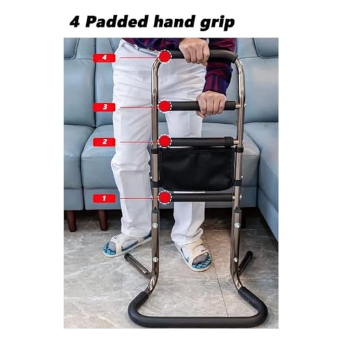 Standing Supports Aid Stand Assist, Support Frame with 4 Handles, Adjustable Heights Safety Hand Rails Mobility & Daily Living Aids, Load Capacity 136kg - Image 3