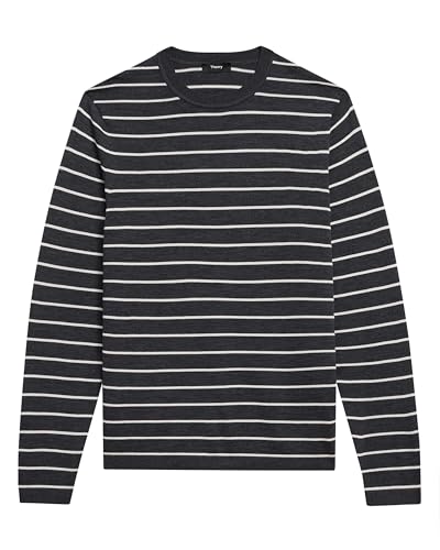 Theory Men's Full Stripe Crew in Novo Merino4