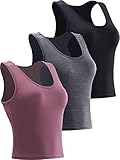 Neleus Women's Running Crop Tank Tops Racerback Compression Workout Athletic Crop...