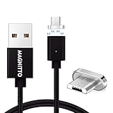 MAGNITTO 3.3 Feet Premium Compact Magnetic Braided USB Charging Cable for Samsung Galaxy S2 S3 S5 S4 S6 S7, Note 2/3/4/5,LG G4 G3, Sony Xperia Z5, HTC, Fast Charging Data Transfer Cord Android (Black)
