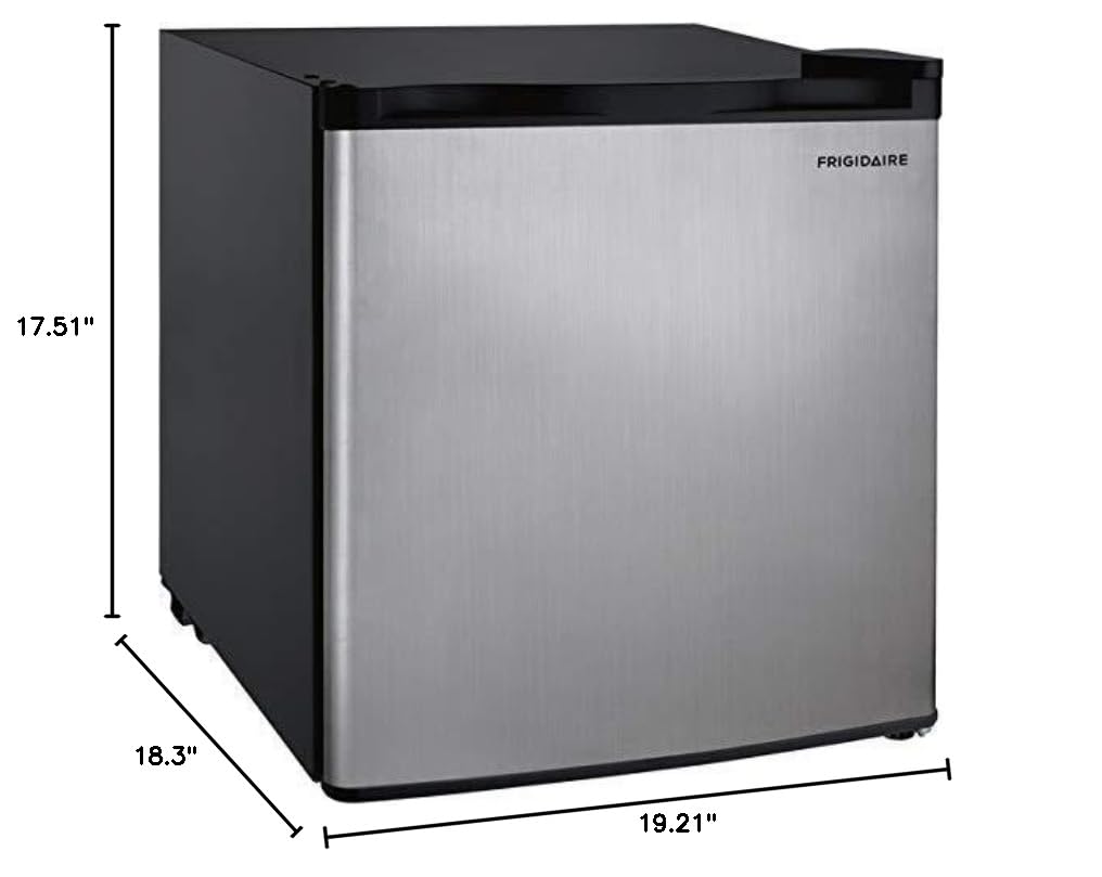 Frigidaire EFR189AMZ EFR180 1.6 Cu Ft Single Door Mini Fridge, Stainless Steel, Stainless