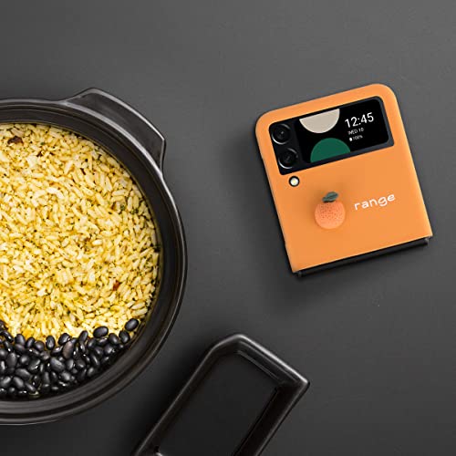 Qoosan 3D Fruits Cover Designed For Galaxy Z Flip 4 5G Case (2022) Thin Slim Fit Cute Kawaii Hard Phone Case For Women, Orange #TOP7