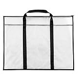 Art Mesh Vinyl Storage Bag with Handle and Zipper, Waterproof Art Supply Storage Transparent Bag for Large Posters, Poster Board, Painting, Teaching Material, Art Works,Posters Organization