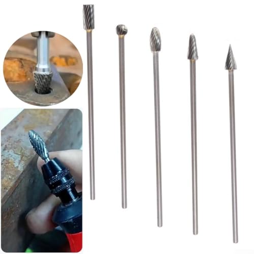 Set de 5 fresas de carburo rotativas 100 mm corte simple miniatura 6