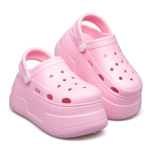 BNR Clogs Women Platform Fashion Stylish Alternative, Pink 5-6
