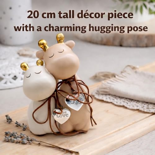 Image of ARMONIA Premium Cute Giraffe Couple Showpiece for Home Decor | Love Theme Gift Figurine | Matte Finish Lightweight Polystone Statue for Anniversary, Wedding & Valentine