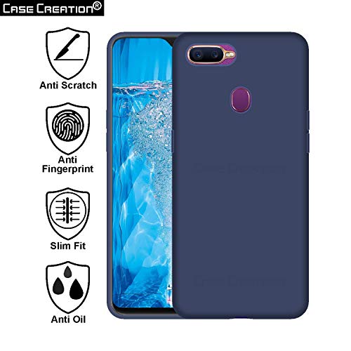 Image of Case Creation Luxurious OG Series for Oppo F9 Case Cover,Anti-Dirty Slim Case Frosted Matte Cute Candy TPU Raised Bezel (Splash of Color) Back Cover for OppoF9 -Navy Blue