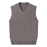 Autumn Winter 100% Cashmere Sweater Vest Winter Plus Size Thickened Warm Male Casual V-Neck Waistcoa