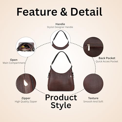 Image of Durable leather Hobo Bag for Women Branded Stylish Handbag